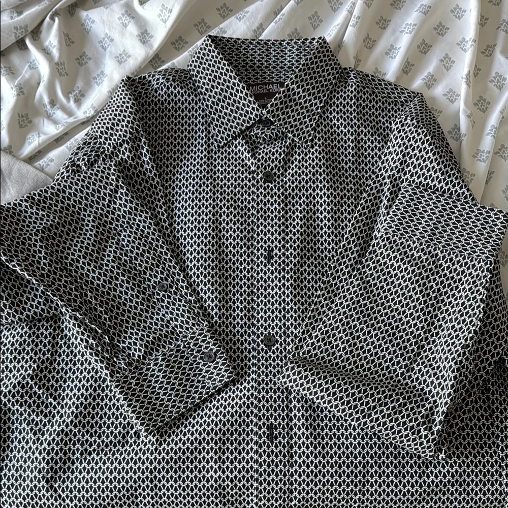 Michael Kors Black and White Patterned Shirt